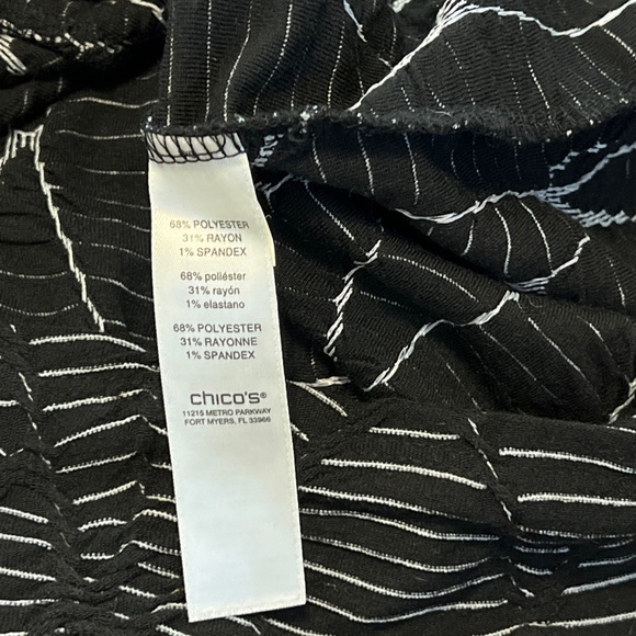 Weekends By Chicos Black and White Striped Zipper Jacket Womens Size Large - Picture 9 of 9